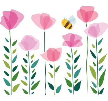 Bunte Blumen und Insekten Aufkleber - TenStickers