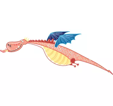 Drache mit blauen Flügeln als Aufkleber - TenStickers