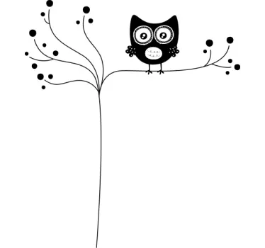 Wandtattoo Eule auf einem Baum - TenStickers
