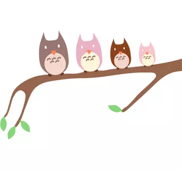 Eulenfamilie Sticker - TenStickers