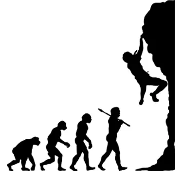 Evolution Klettern Sticker - TenStickers