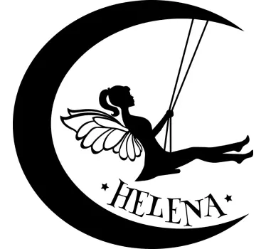 Fee im mond personalisiertes wandtattoo - TenStickers