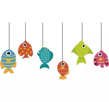 Fisch Aufkleber bunte hängende fische - TenStickers