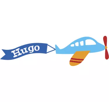 Personalisierbares Wandtattoo Flugzeug Kinder - TenStickers