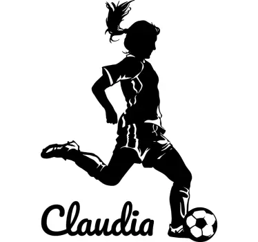 Fußballspielerin Wandtattoo mit Namen - TenStickers