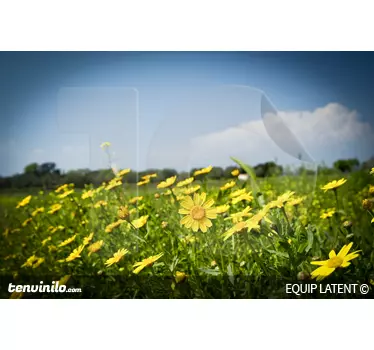 Gelbe Blumenwiese Aufkleber - TenStickers