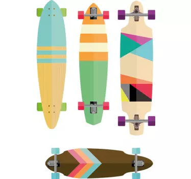 Geometrische Skateboards Sticker - TenStickers