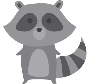 Grauer Waschbär Aufkleber - TenStickers
