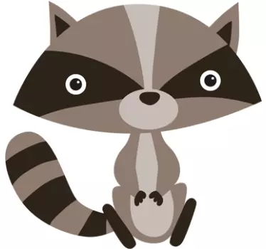 Grauer Waschbär Sticker - TenStickers
