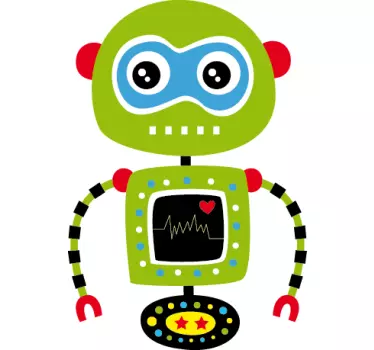 Grüner Roboter Wandsticker - TenStickers