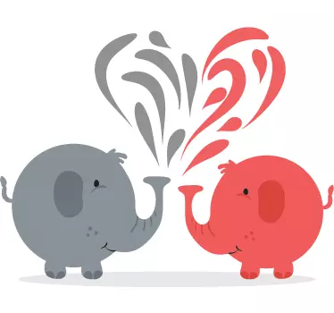 Herz Elefanten Sticker - TenStickers
