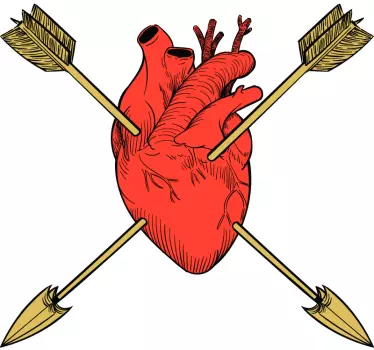 Origineller Aufkleber Herz Zeichnung San Valentinstag - TenStickers