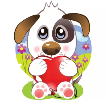 Hund mit Herz Sticker - TenStickers