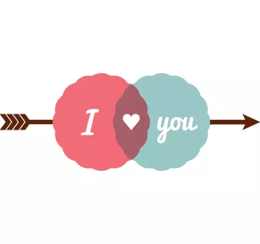 I Love you Retro Sticker - TenStickers