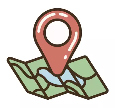 Karte für Reise Clipart Koffer Sticker - TenStickers