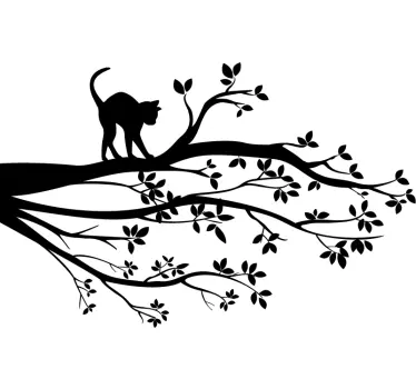 Katze im Baum Wandtattoo - TenStickers