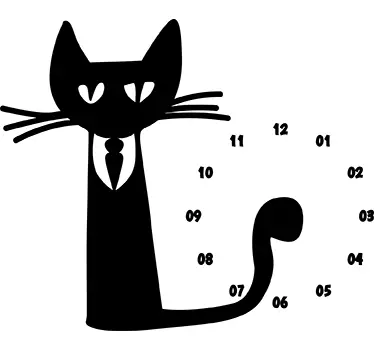Katze Uhr Aufkleber - TenStickers