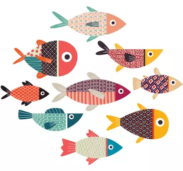 Kinderzimmer Wandtattoo Bunte Fische - TenStickers