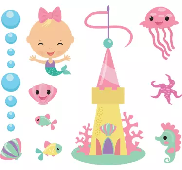 Kinderzimmer Wandtattoo Bunte Meereswelt - TenStickers