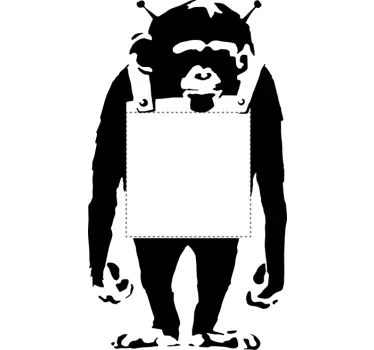 Lichtschalter Sticker Banksy Affe - TenStickers