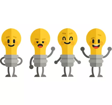 Lichtschalter Sticker bunte Glühbirne - TenStickers