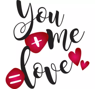 Liebe Sticker du plus ich führt zu liebe - TenStickers