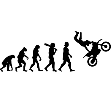Motorrad Wandtattoo Moto menschliche Evolution - TenStickers