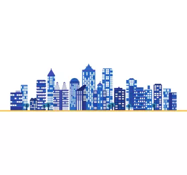 Nacht Skyline Aufkleber - TenStickers