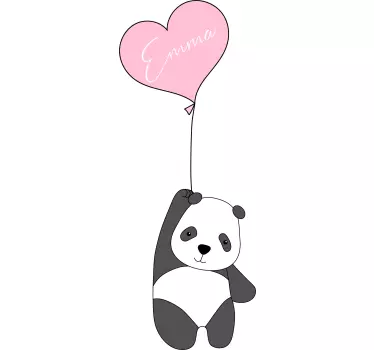 Panda mit personalisiertem aufkleber des ballons - TenStickers