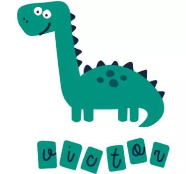 Personalisiertes Wandtattoo grinsender Dino - TenStickers