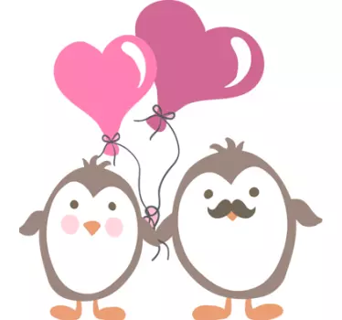Pinguin Liebe Sticker - TenStickers