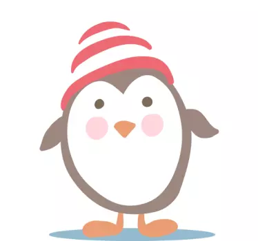 Pinguin mit Mütze Aufkleber - TenStickers