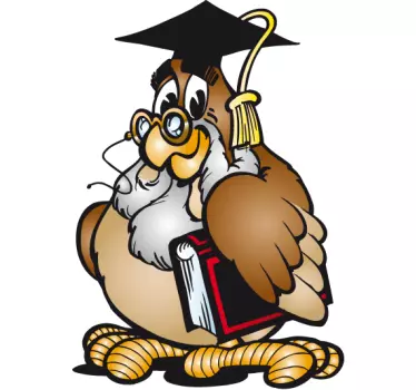 Professor Eule Aufkleber - TenStickers