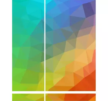 Polygonaler Regenbogen Aufkleber für die Ps4 - TenStickers
