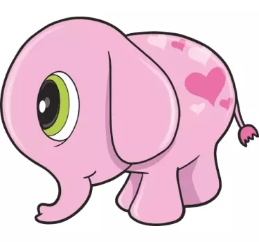 Rosa Elefant Aufkleber - TenStickers