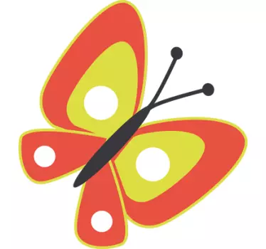 Wandtattoo Schmetterling rot-gelb - TenStickers