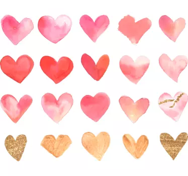 Pack von 20 Satz Herzen für Liebe Wandtattoo - TenStickers