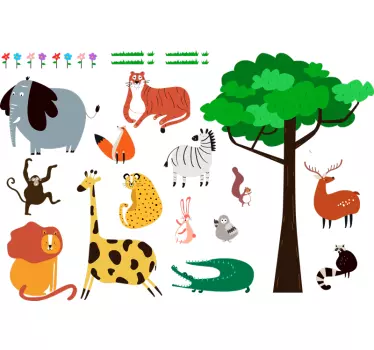 Schlafzimmeraufkleber der wilden tiere - TenStickers