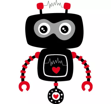 Schwarzer Roboter Aufkleber - TenStickers