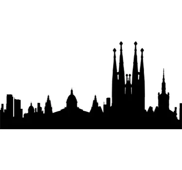 Skyline Barcelona Wandtattoo - TenStickers