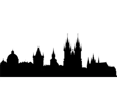 Skyline Prag Wandtattoo - TenStickers