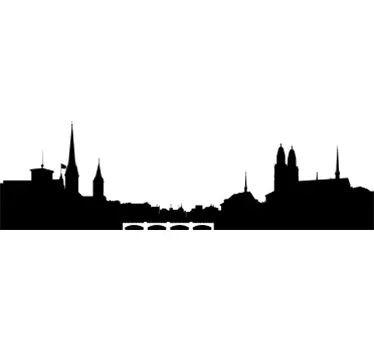 Skyline Zürich Wandtattoo - TenStickers