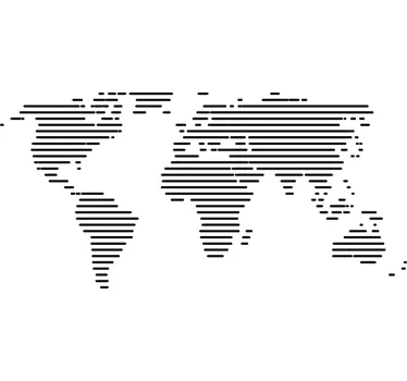 Streifen Weltkarte Aufkleber - TenStickers