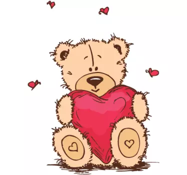 Teddybär Herz Aufkleber - TenStickers