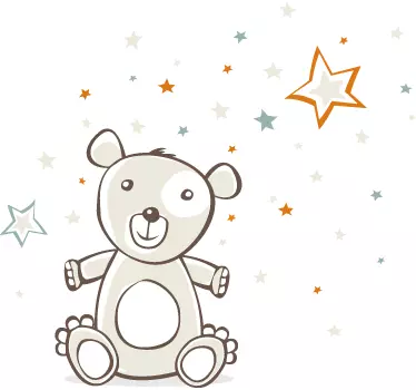 Teddybär mit Sternen Aufkleber - TenStickers