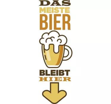 Wandtattoo Badezimmer Badsticker Bier bleibt hier - TenStickers