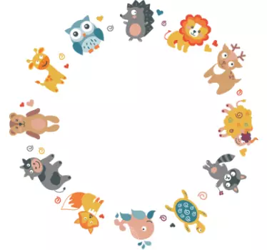 Tiere im Kreis Aufkleber - TenStickers