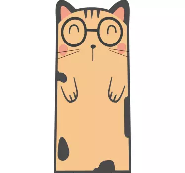 Türfolie Süße Katze mit Brille - TenStickers
