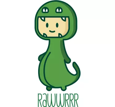 Wandtattoo Kind im Dinosaurier Kostüm - TenStickers