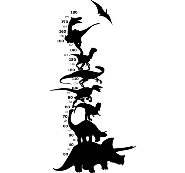 Wandtattoo Messlatte Dinosaurier - TenStickers